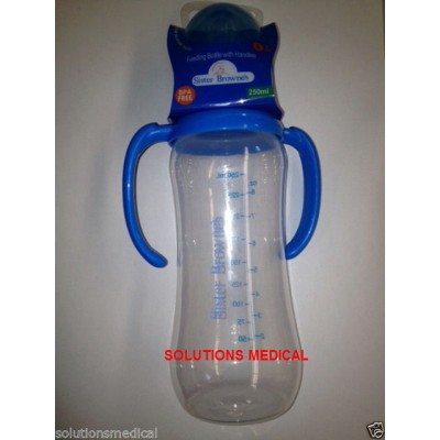 Bottle Feeding Sister Browne With Handles 250ml Slow Flow Silicone Teat Bpa Free 