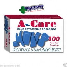 BOX 100 X ASSORTED BLUE BANDAIDS DETECTABLE STRIPS STERILE WATERPROOF