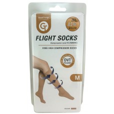 Travel Flight Socks Knee High Beige Copression Level 15-21MMHG 1pr