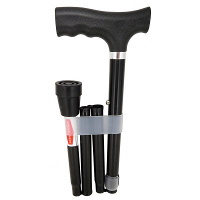 Surgical Basics Walking Stick Black Folding Adjustable 83-95cm