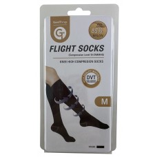Travel Flight Socks Knee High Black Copression Level 15-21MMHG 1pr