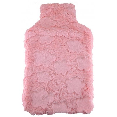 Hot Water Bottle Cover Pink Plush Pattern 