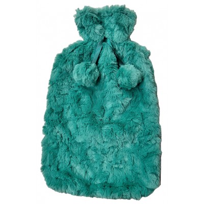 Hot Water Bottle Cover Jade Pattern With Pompoms