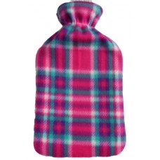 Hot Water Bottle Cover Pink Tartan Pattern