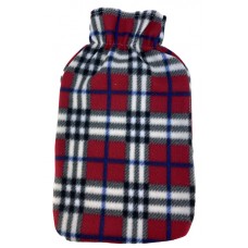 Hot Water Bottle Cover Red/White Pattern