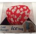 Ice Bag Red Hearts Design Pattern Cooling & Relaxing (X1 Bag)