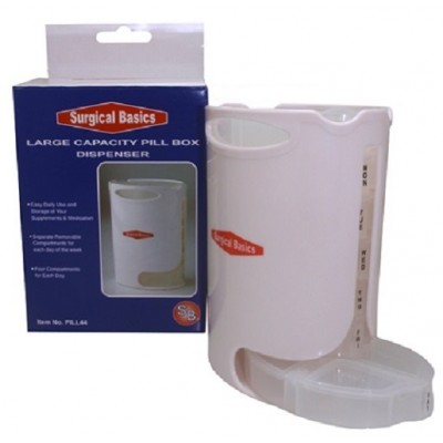 Pill Box Large Capacity Dispenser Storage 4 Compartments For Each Day