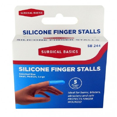 Silicone Finger Protector Stalls Assorted Sizes 5/pkt