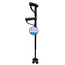 Two Handled Walking Stick With Torch & Self Standing Stopper