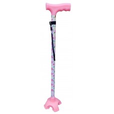 Walking Stick Adjustable Rose Design Self Standing 74-86cm With Wrist Strap