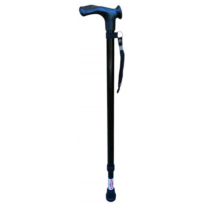 Ergonomic Black Adjustable Left Handed Walking Stick