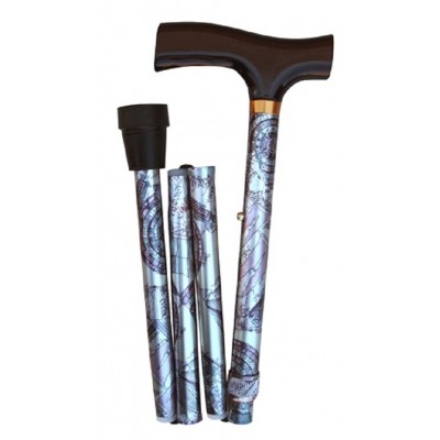 Folding Adjustable Walking Stick Cane Compass Design