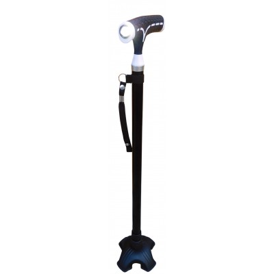 Walking Stick With Soft Grip, Light, Wrist Strap & Self Standing Tp 72-94cm