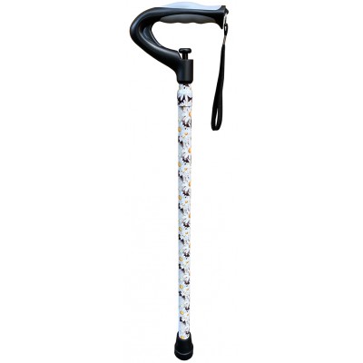 Walking Stick Light Floral Push Button Adjustable 66-106cm