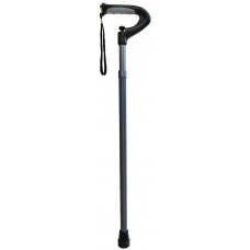 Walking Stick Pewter Push Button Adjustable 66-106cm