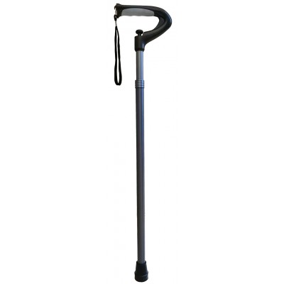 Walking Stick Pewter Push Button Adjustable 66-106cm