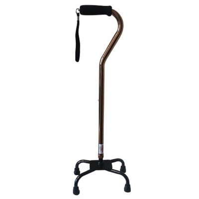 Walking Stick Quad Base And Adjustable Aluminium Sponge Handle