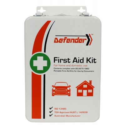 First Aid Kit Defender Tough Metal Case For Home Or Car