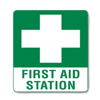 First Aid Station Metal Tin Or Poly Safety Sign 300x225mm,450x300mm Or 600x450mm