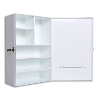 First Aid White Steel Large Cabinet Wall Mount Side Opening (Empty Case Only)