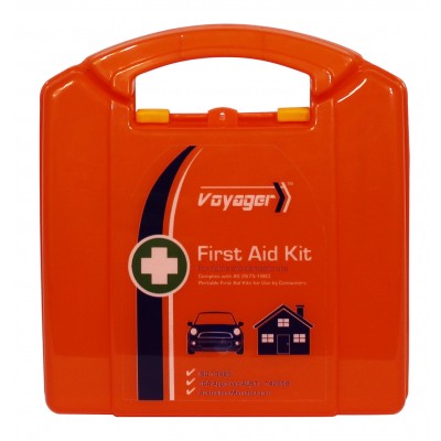 First Aid Kit Voyager Neat Car Home Plastic Case Kit