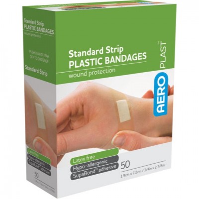 Bandaids 72mm X 19mm Large Plastic Plasters Super Adhesion x50 First Aid