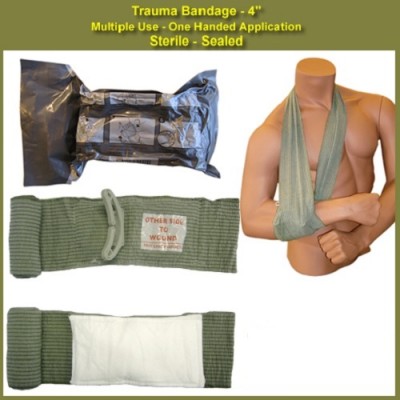 First Care Military 6" Israeli Trauma Compression Bandage With Pressure Bar