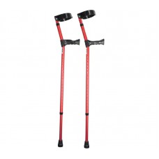 Crutches Red With Anatomical Grip Adjustable 18 Positions Bottom 3 Top