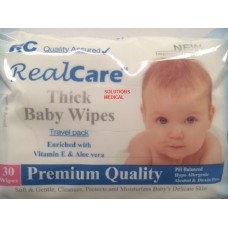 Baby Wipes Sensitive Thick Wipes Real Care 30/pkt X 10 Aloe Vera & Vitamin E