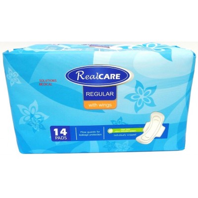 Realcare Sanitary Pads Regular With Wings 14/pkt Aloe Vera