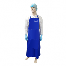 Heavy Duty Pvc Apron Waterproof Blue Food / Chemical Work Haccp Certified