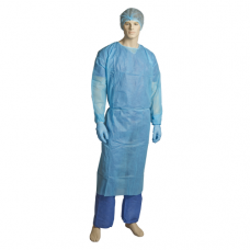 Polypropylene PP/PE Fluid Resistant Clinical Gown Blue 