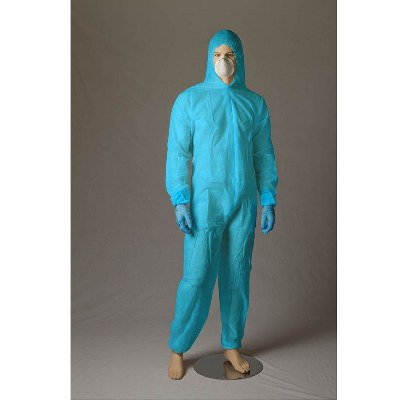 Protective Polypropylene Coveralls Disposable Overalls White/blue Xs-xxl Bastion