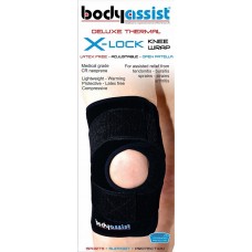 Bodyassist Deluxe Thermal X-lock Knee Wrap Compression Neoprene Black Sport