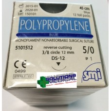 Sutures Polypropylene Blue 5/0 Monofilament Nonabsorbable Reverse Cutting Smi Sale Item Exp 04/23