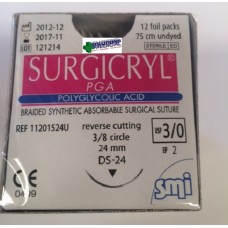 Sutures Box 12 Size 3.0 Usp Absorbable Polyglycolic Acid Surgicryl 75cm Undyed Smi Sale Item Expiry 8/2022