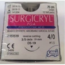 Sutures Box12 Size 4.0 Usp Absorbable Polyglycolic Acid Surgicryl Violet