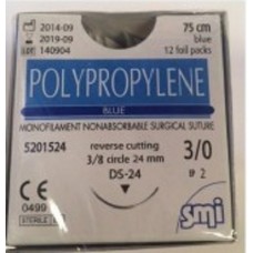 Sutures Surgical Polypropylene Size 3.0 Usp Monofilament Nonabsorbable Blue