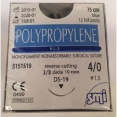 Sutures Surgical Polypropylene Size 4.0 Usp Monofilament Nonabsorbable Blue