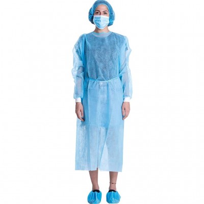 Isolation Gown Disposable 30GSM PP+PE 30g+15 Knitted Cuffs