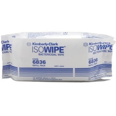 Isowipe Bactericidal Refills 420x143mm (75/pkt ) Alcohol Wipes Kimberly Clark (Free Postage)