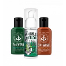 Dr Pickles Saviour Pack 3 In 1 Hair Body Face Wash 500ml Pumps Plus 50ml Deluxe Foaming Wash