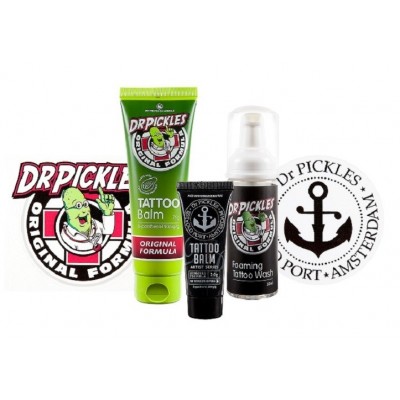 DR Pickles Tattoo Aftercare Pack 75g Balm + 50ml Foam Wash + 20g Artist Black