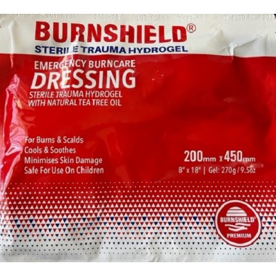 Burnshield hydrogel burn dressing 20cm x 45cm treatment for first aid burns