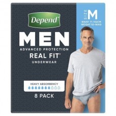 Depend Real Fit Underwear For Men Medium Waist 71 102cm Male 1320ml Blue 19605 8/Pkt