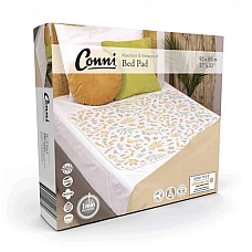 Conni Bed Pad No Tuck Ins Organic Print 85x95cm Waterproof CCD-085095-25-1OR Conni Bed Pad No Tuck Ins Organic Print 85x95cm Waterproof CCD-085095-25-1OR