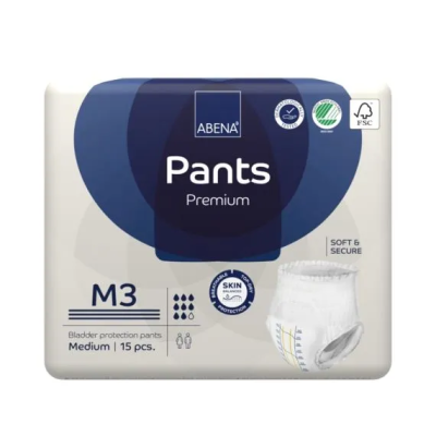 Abena Pants M3 Medium Waist 80 110cm Unisex 2400ml White/ Blue Stripe 15/Pkt SA1000021324 Abena Pants M3 Medium Waist 80 110cm Unisex 2400ml White/ Blue Stripe 15/Pkt SA1000021324