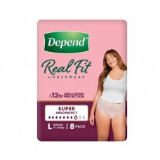 Depend Real Fit Super Underwear For Women Large 97 -127cm Female 1150ml Nude 19646 8/Pkt Depend Real Fit Super Underwear For Women Large 97 -127cm Female 1150ml Nude 19646 8/Pkt