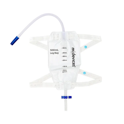 Mdevices Leg Bag With Elastic Straps 500ml Unisex 30cm Tube UR250030 Mdevices Leg Bag With Elastic Straps 500ml Unisex 30cm Tube UR250030