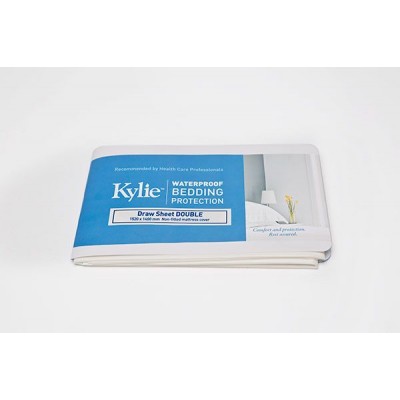Kylie Draw Sheet Double 140 x 152cm Waterproof White 8357013
